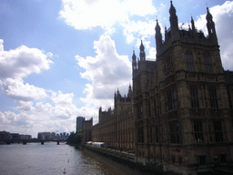 The east side of the Palace of Westminster, at the river Thames