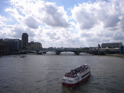 The Blackfriars Railway Bridge over the Thames river, from the Millennium Bridge