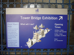 Sign on the Tower Bridge Exhibition