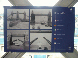 Explanation on river traffic, in the east high level walkway of the Tower Bridge