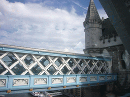 The east high level walkway of the Tower Bridge, viewed from the west high level walkway of the Tower Bridge