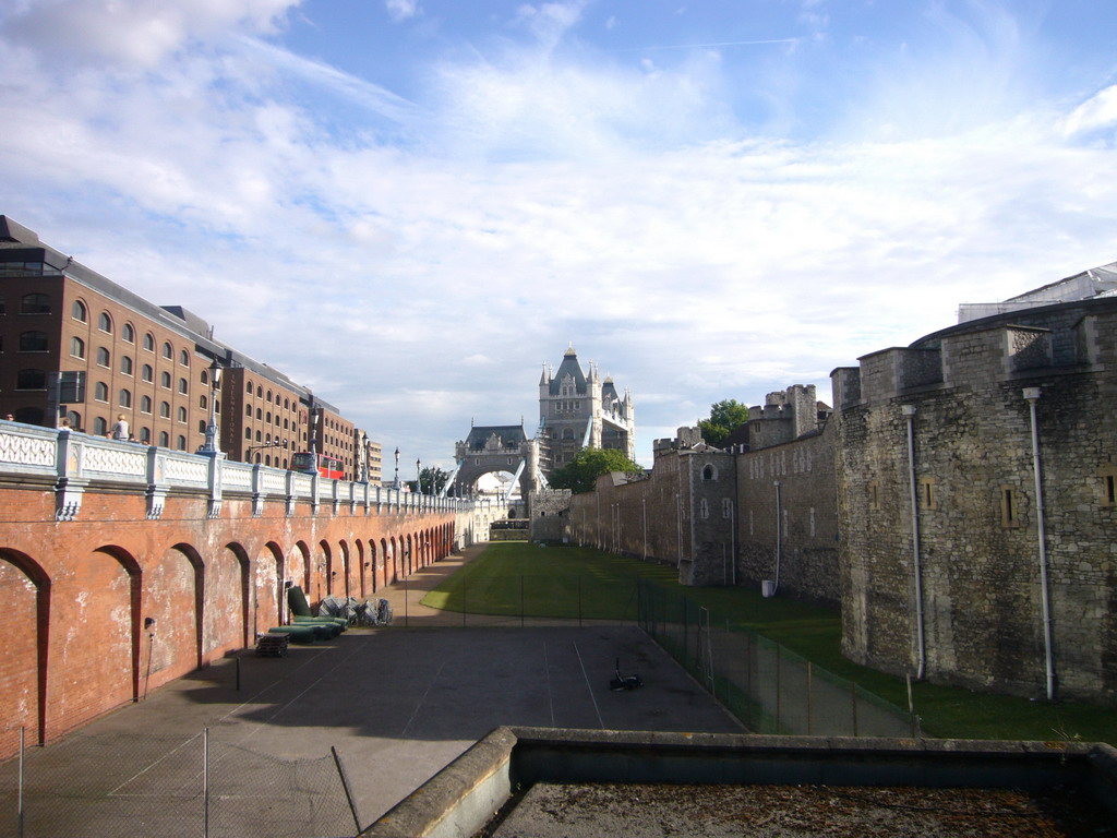 The east side of the Tower of London and the Tower Bridge