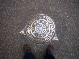 Marker of the Diana, Princess of Wales Memorial Walk, in St. James`s Park