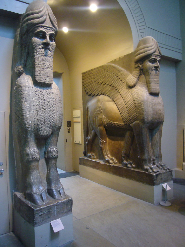 Assyrian Lamassu statues, in the British Museum