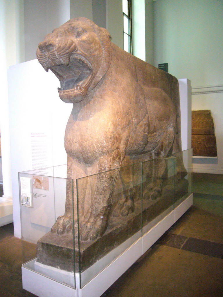 Assyrian lion statue, in the British Museum