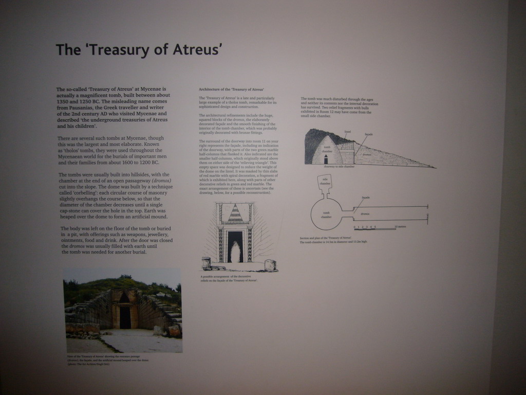 Explanation on the Treasury of Atreus, in the British Museum