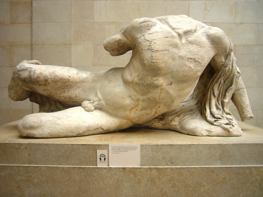 Left side of the west pediment of the Parthenon, in the British Museum
