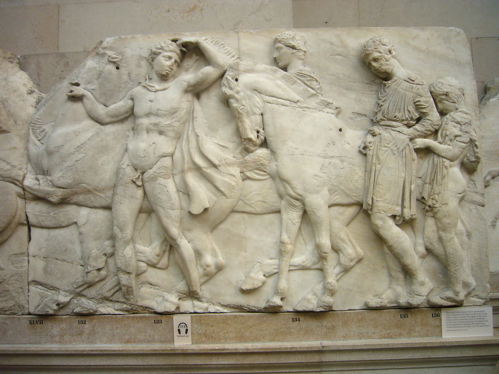 Part of the north frieze of the Parthenon, in the British Museum