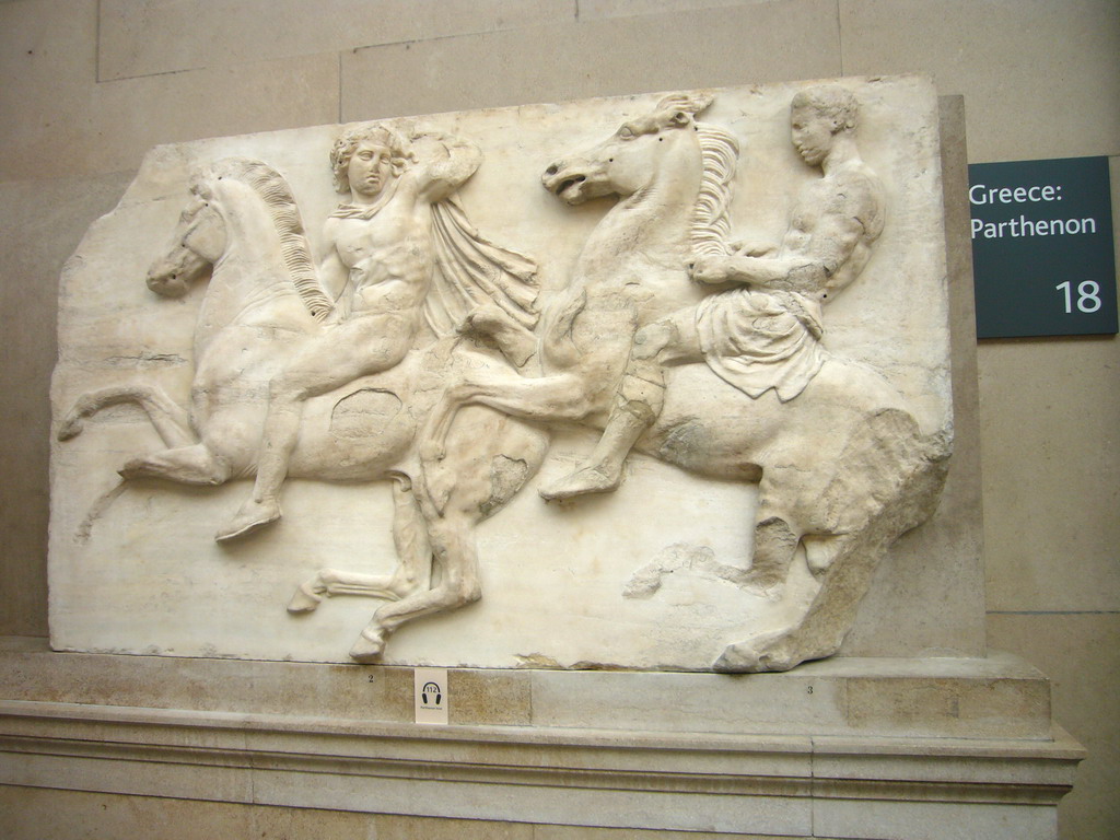 Part of the west frieze of the Parthenon, in the British Museum