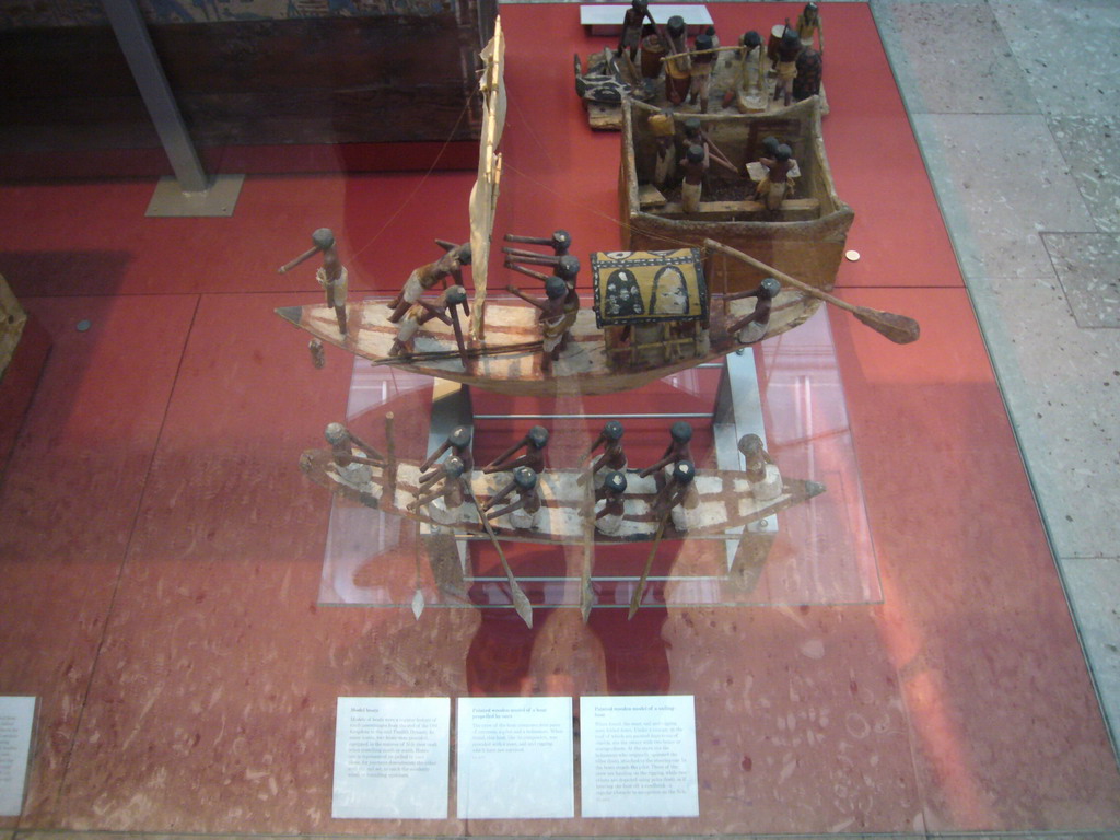 Egyptian model boats with crew, in the British Museum