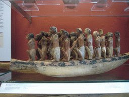 Egyptian model boat with crew, in the British Museum