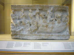 Greek relief on the travels of Odysseus, with explanation, in the British Museum