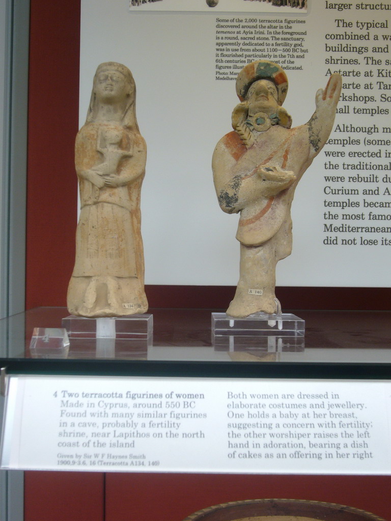 Female terracotta figurines from Cyprus, in the British Museum