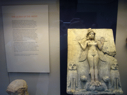 The Queen of the Night sculpture from Mesopotamia, with explanation, in the British Museum