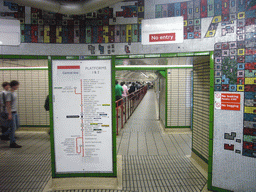 Inside the subway station Tottenham Court Road