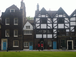 Guards in front of the Queen`s House at the Tower of London