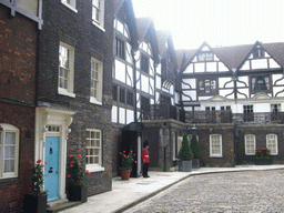 Guards in front of the Queen`s House at the Tower of London