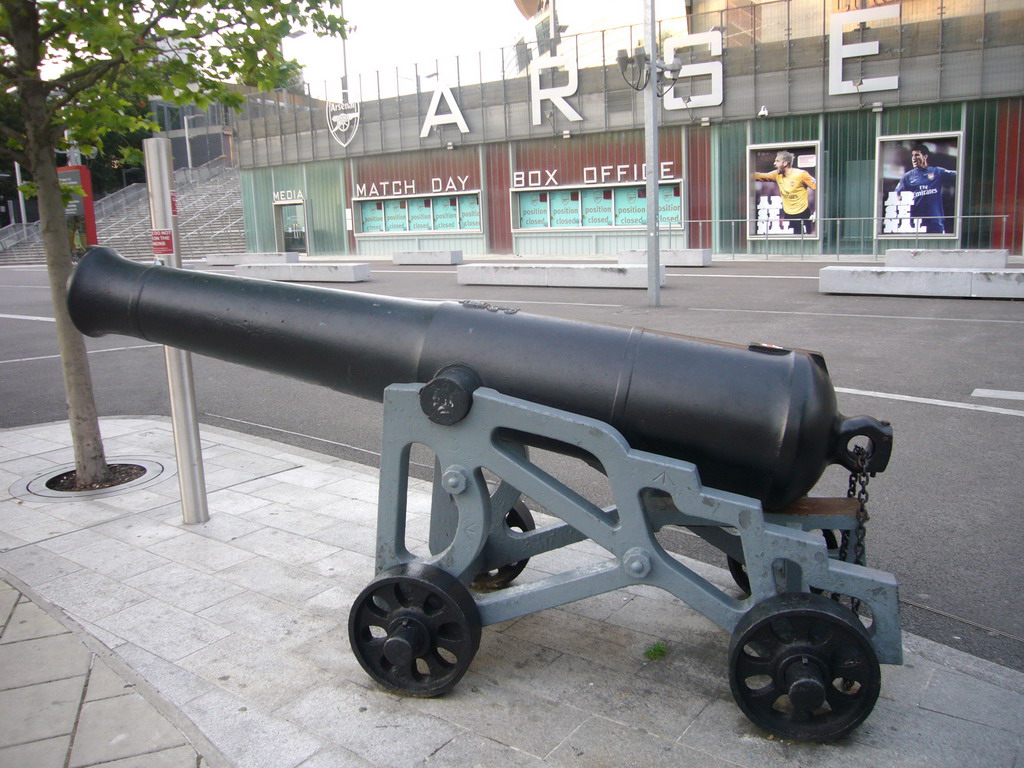 Cannon in front of the Emirates Stadium