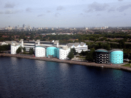The Gallions Point Marina and the University of East London, viewed from the airplane from Amsterdam