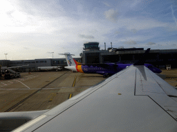 London City Airport, viewed from the airplane from Amsterdam