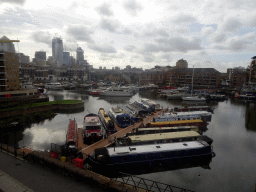 The Limehouse Basin Marina, viewed from the train from the London City Airport to the city center