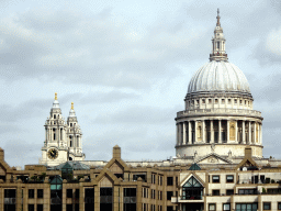 The towers and dome of St. Paul`s Cathedral, viewed from the Bankside