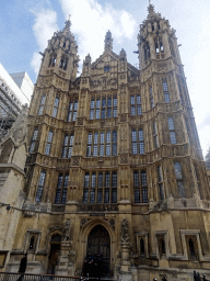 Front of St. Stephen`s hall at the Palace of Westminster at the Old Palace Yard