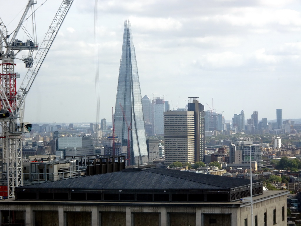 The Shard building and other skyscrapers in the city center, viewed from capsule 17 of the London Eye