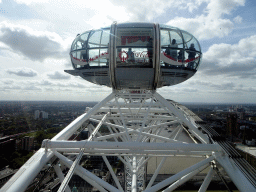 Capsule of the London Eye at its highest point, viewed from capsule 17 of the London Eye