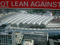 London Waterloo railway station, viewed from capsule 17 of the London Eye