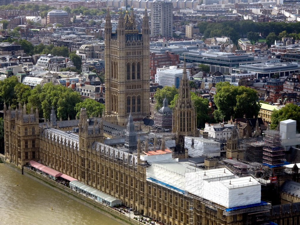 The Palace of Westminster, viewed from capsule 17 of the London Eye