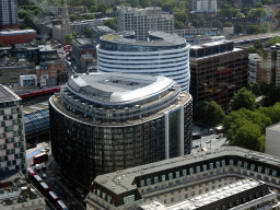 The Park Plaza Westminster Bridge hotel, the Urbanest Westminster Bridge building and Christ Church, viewed from capsule 17 of the London Eye