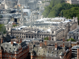 Her Majesty`s Revenue and Customs building and Her Majesty`s Treasury, viewed from capsule 17 of the London Eye