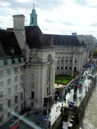 The Queen`s Walk and the County Hall, viewed from capsule 17 of the London Eye