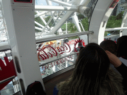 Interior of capsule 17 of the London Eye, during the photo moment