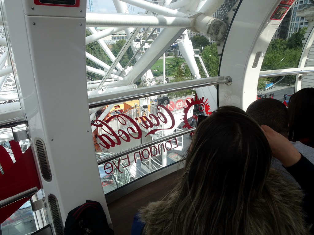 Interior of capsule 17 of the London Eye, during the photo moment