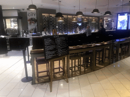 Interior of the City restaurant at the Departures Hall of London City Airport
