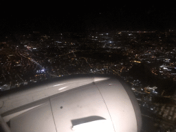 The city center, viewed from the airplane to Amsterdam, by night