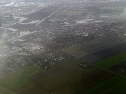 Area around Schiphol Airport, viewed from the airplane from Amsterdam