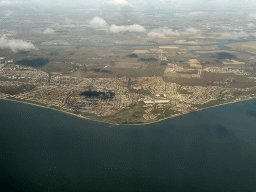 The Thames river and the town of Shoeburyness, viewed from the airplane from Amsterdam