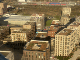 Buildings at Shackleton Way, viewed from the airplane from Amsterdam