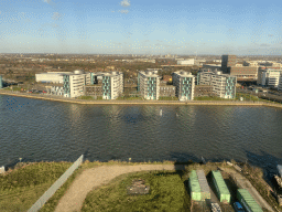 The Thames river and buildings at the Capital Ring street, viewed from the airplane from Amsterdam