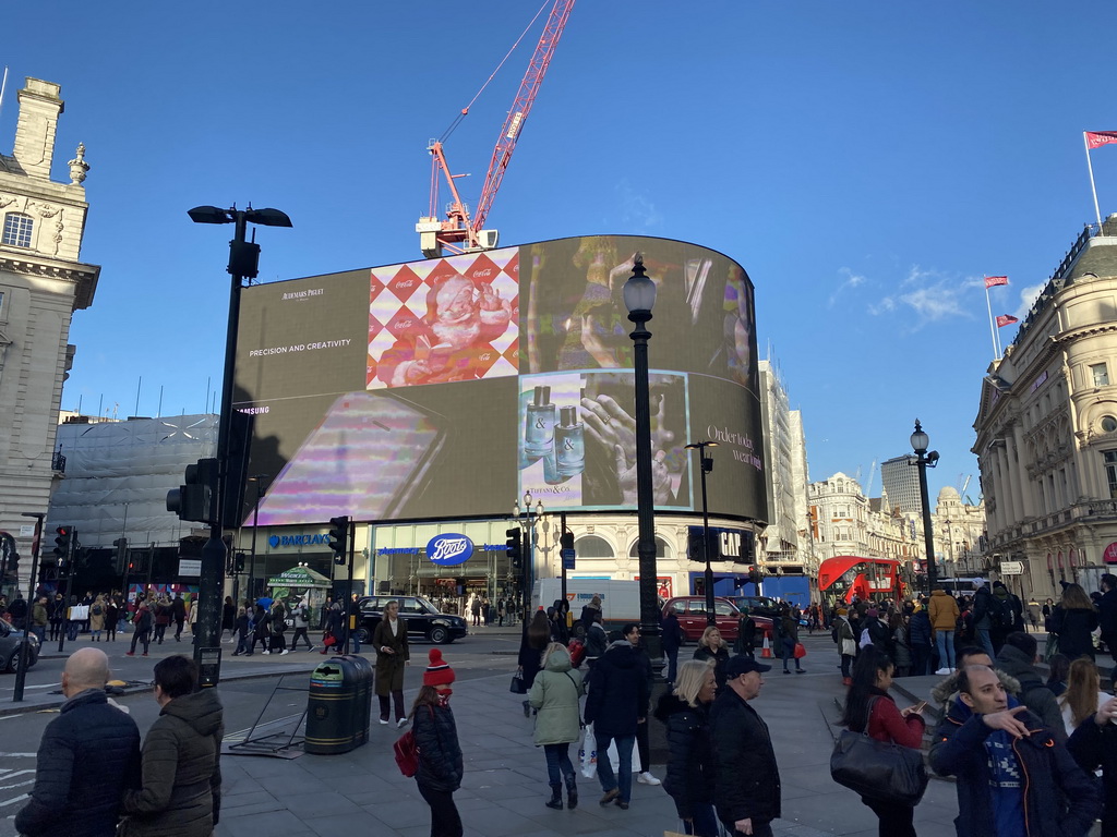 The north side of the Piccadilly Circus square with large video displays