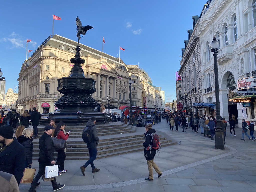 The Shaftesbury Memorial Fountain at the Piccadilly Circus square