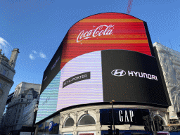 Large video displays at the north side of the Piccadilly Circus square