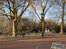 St. James`s Park with the Duck Island Cottage, viewed from the Horse Guards Road