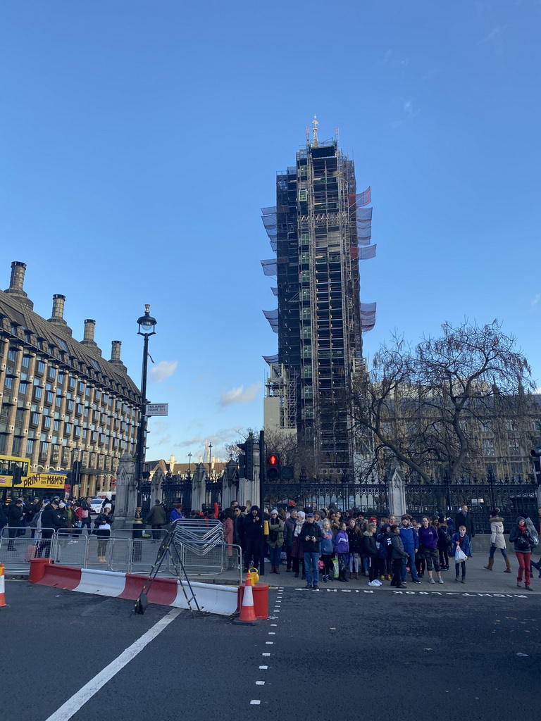 Parliament Square with the Big Ben of the Palace of Westminster