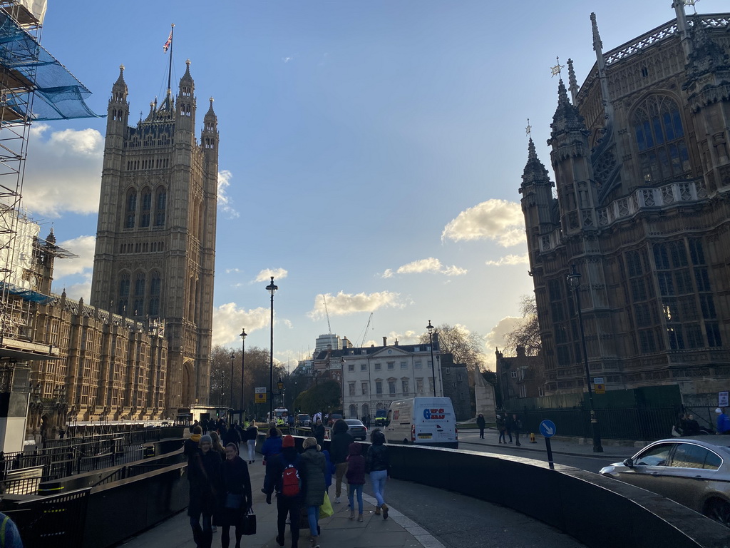 The Old Palace Yard with the Victoria Tower of the Palace of Westminster and the east side of Westminster Abbey