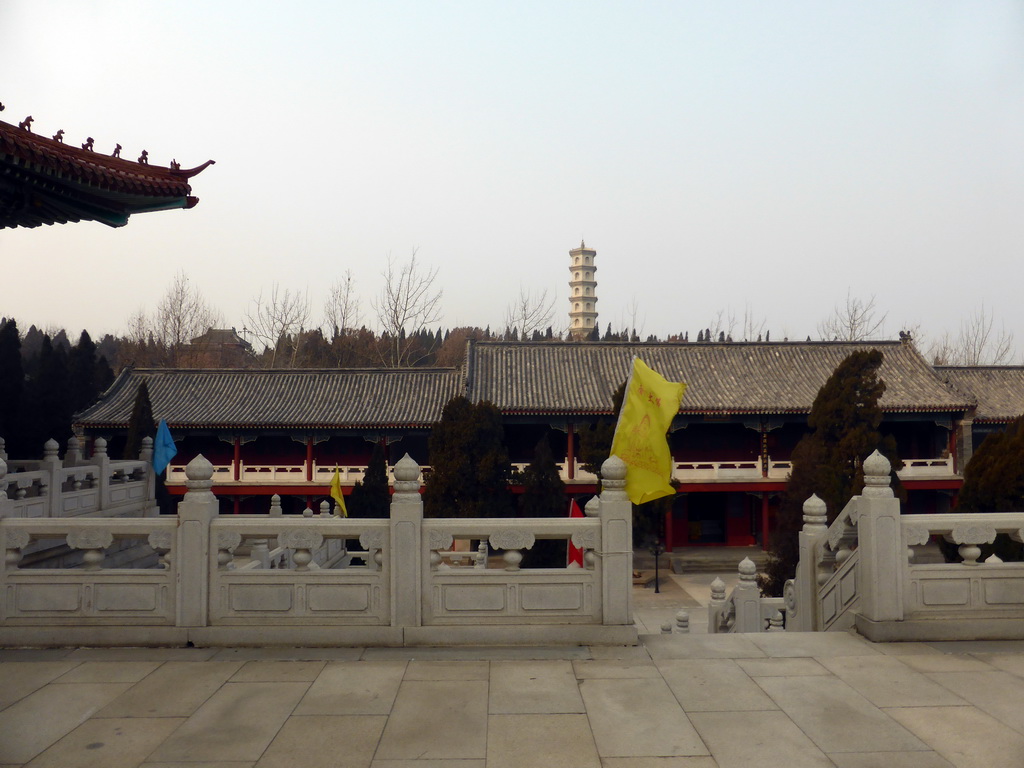 West side of the Nanshan Temple with a pagoda