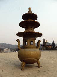 Incense burner at the central square of the Nanshan Temple